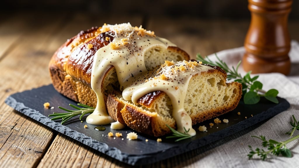 Alfredo Bread Recipe: Cheesy Pull-Apart Loaf With Crispy Crust