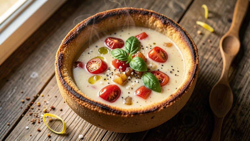 Atlanta Bread Tomato Basil Soup Recipe: Crusty Bread Bowl with Herby Tomato Cream