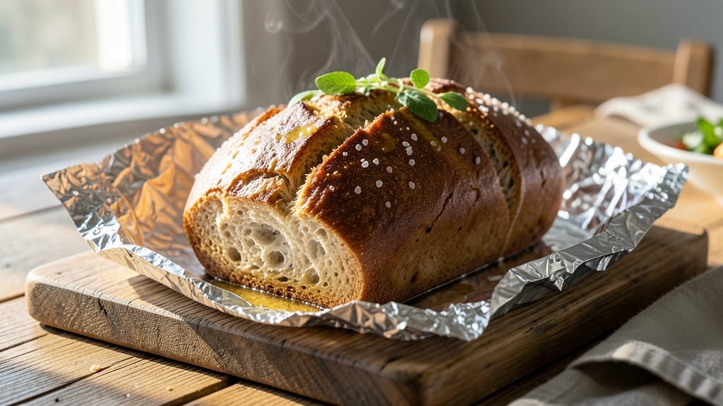 6-Ingredient Bread Recipe: No-Knead Foil Trick for Crusty Crumb