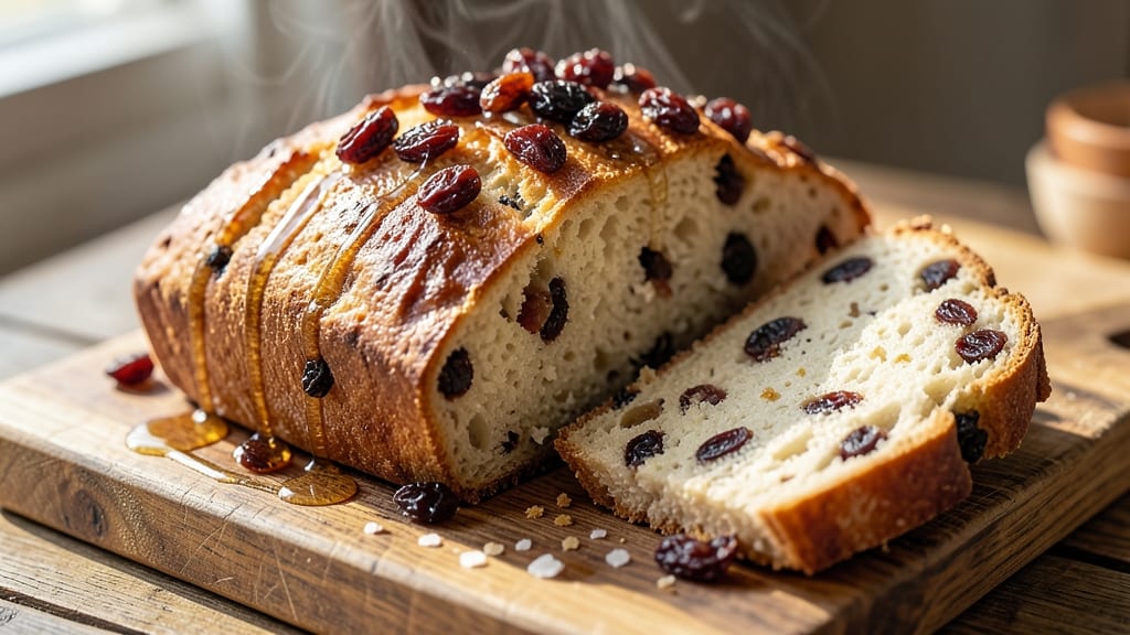 Artisan Raisin Bread Recipe: Honeyed Swirls and Crusty Crunch in Every Slice