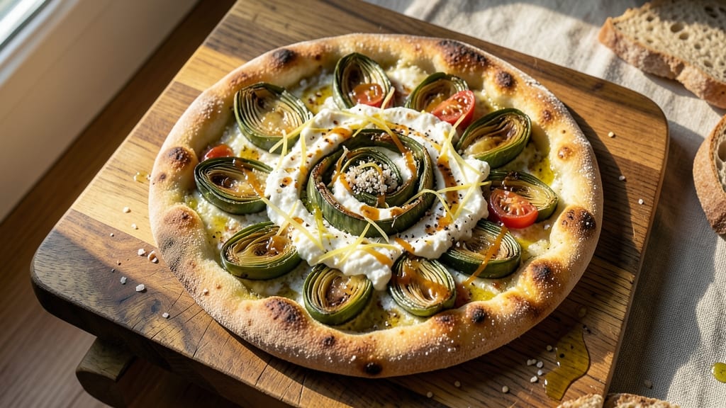 Artichoke Flatbread Pizza Recipe: Crispy Crust with Herby Artichoke Filling