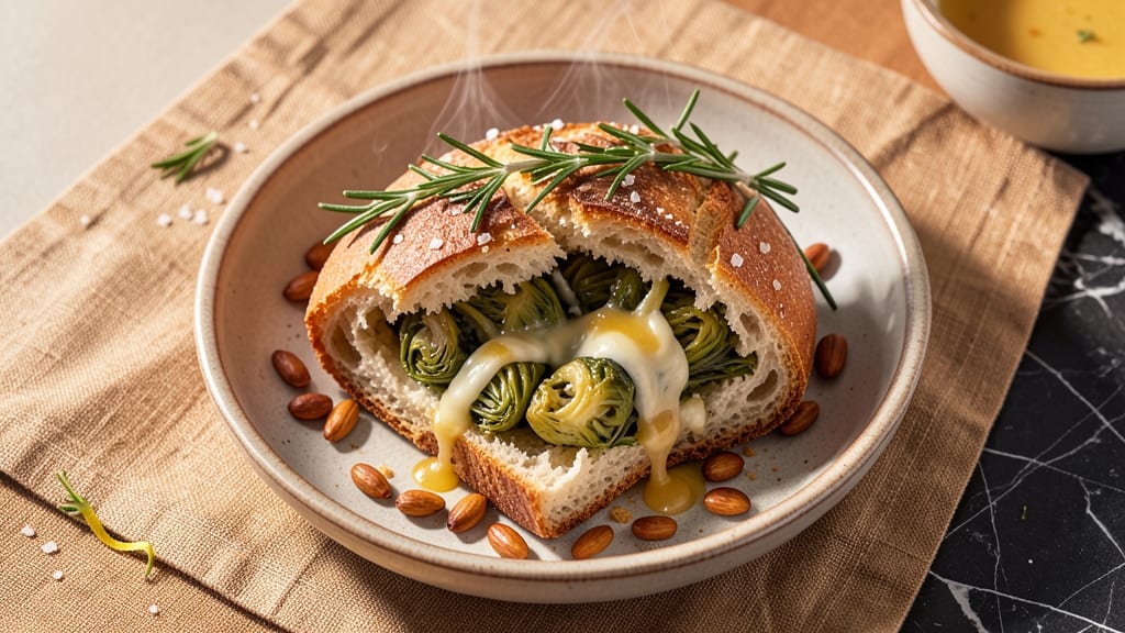 Artichoke Stuffed Bread Recipe: Herbed Filling With Crispy Top and Soft Crumb