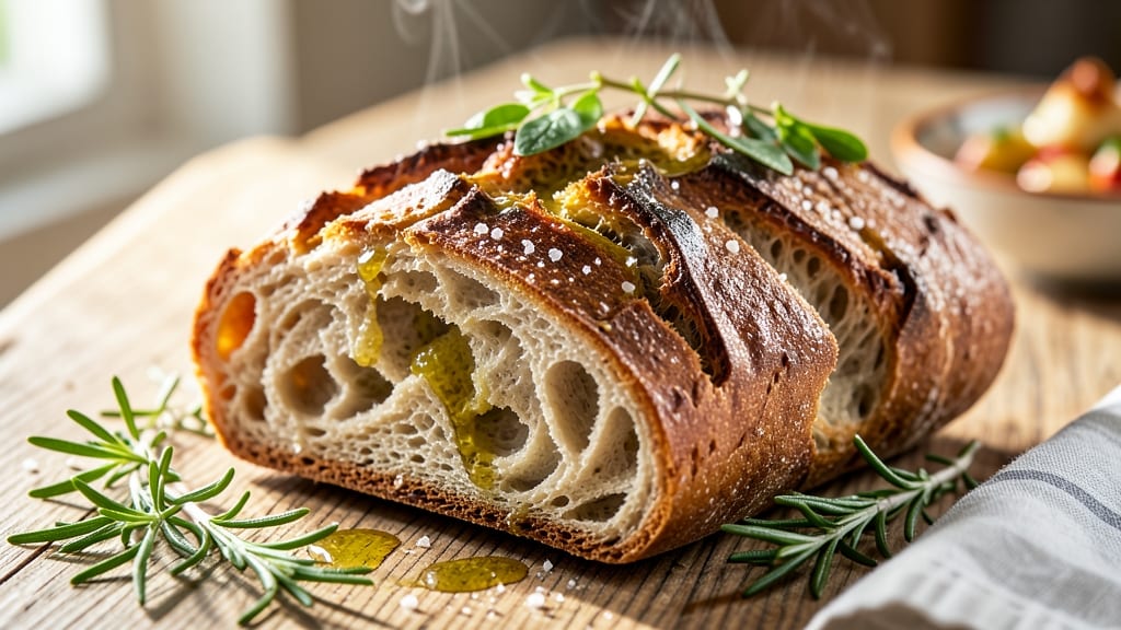 Against the Grain Bread Recipe: Olive Oil Poofed Crust With Herby Pillowy Softness