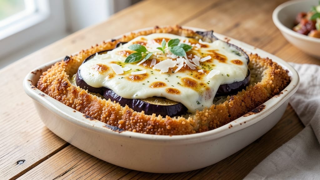 Aubergine and Kitchen Cheese Bread Recipe: Crispy Crust With Melty Cheese Center