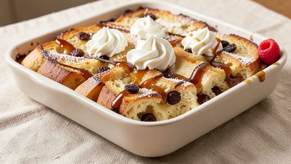 9x13 Bread Pudding Recipe: Vanilla Custard Soaked in Buttery Layers