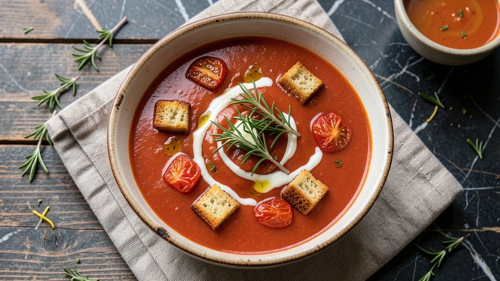 Atlanta Bread Company Tomato Soup Recipe: Smoky Roasted Tomato Depth With Herbed Bread Croutons
