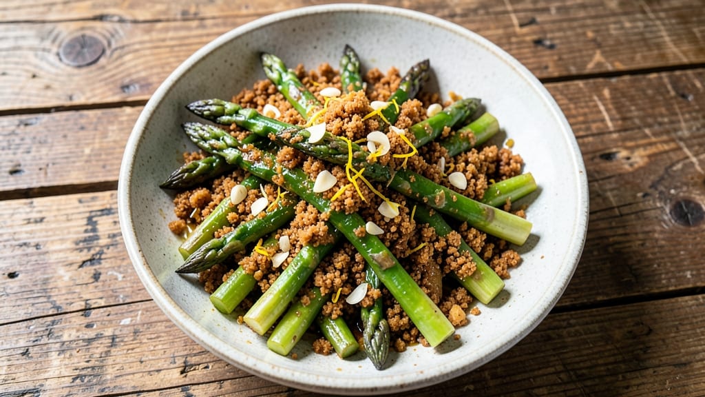 Asparagus Recipe with Bread Crumbs: Crispy-Topped Roasted Green Bites