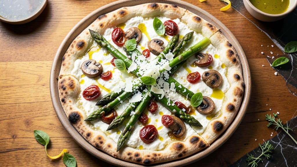 Asparagus Flatbread Pizza Recipe: Blistered Greens and Cheesy Crispiness in 20 Minutes
