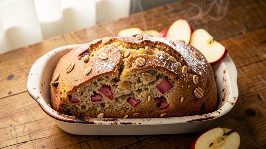 Apple Oatmeal Quick Bread Recipe: Spiced Apple Swirls and Crumbly Oat Topping