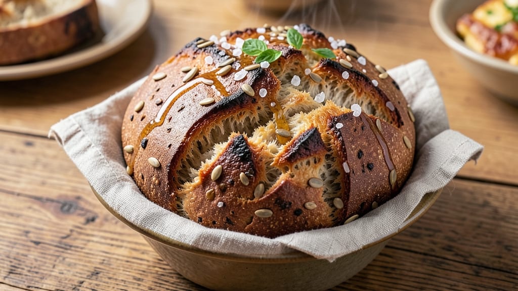 Amazing Grains and Salty Bread Recipe: Crusty Crunch With Herby Depth Inside